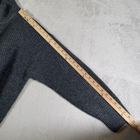 Vince Camuto Half Zip Pullover Cable Knit Sweater XL Gray Casual Oversized - Picture 9 of 11